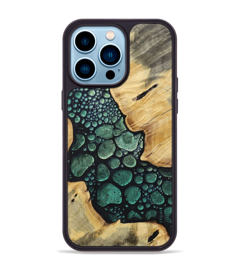 iPhone 14 Pro Max Wood+Resin Phone Case - Sheila (Chameleon, 706553)