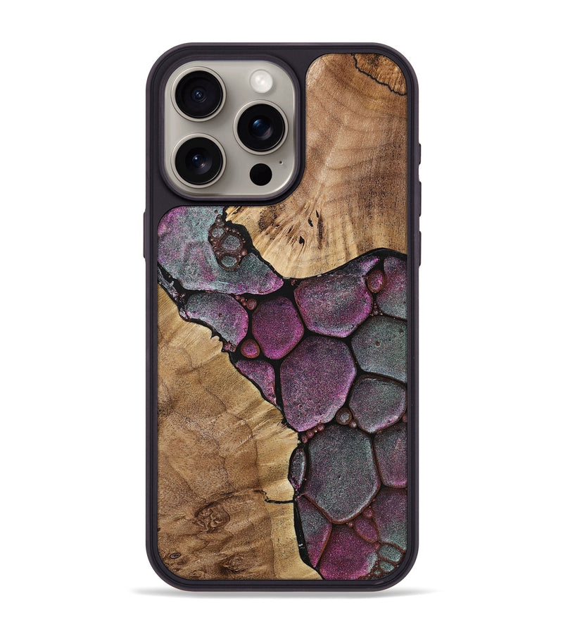 iPhone 15 Pro Max Wood+Resin Phone Case - Tisha (Chameleon, 706580)