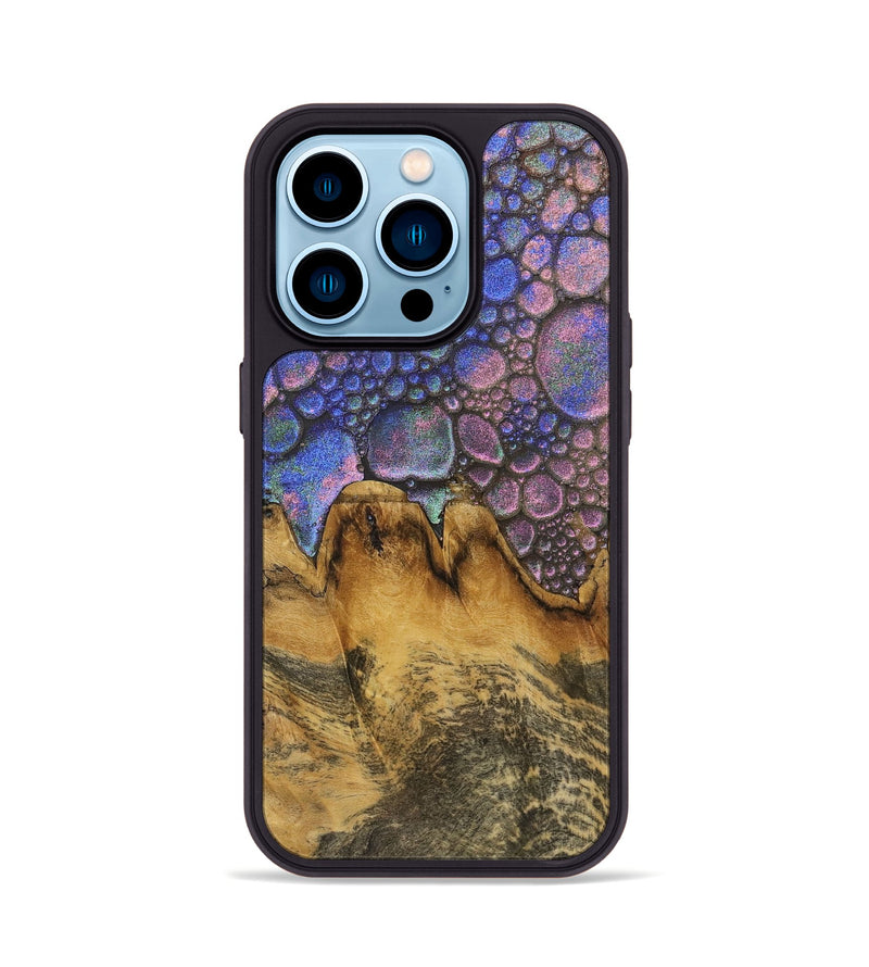iPhone 14 Pro Wood+Resin Phone Case - Cecelia (Chameleon, 706590)