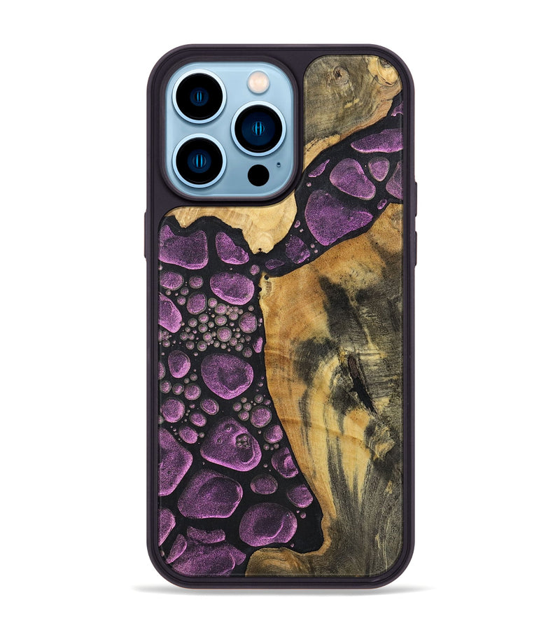iPhone 14 Pro Max Wood+Resin Phone Case - Krystle (Chameleon, 706605)