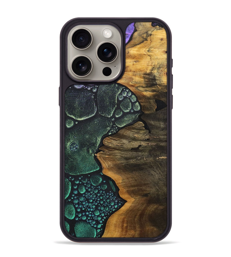 iPhone 15 Pro Max Wood+Resin Phone Case - Mamie (Chameleon, 706609)