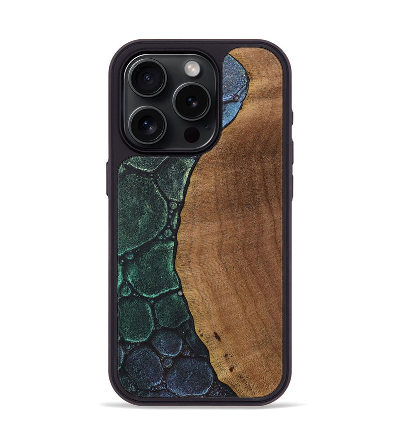 iPhone 15 Pro Wood+Resin Phone Case - Cathy (Chameleon, 706629)