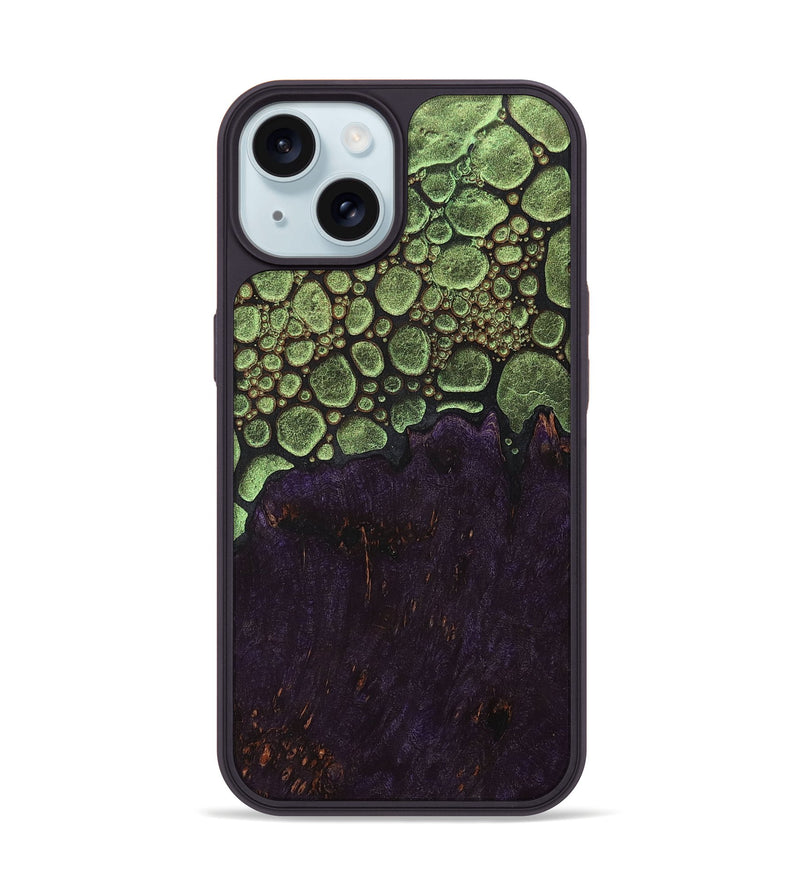 iPhone 15 Wood+Resin Phone Case - Roger (Chameleon, 706632)