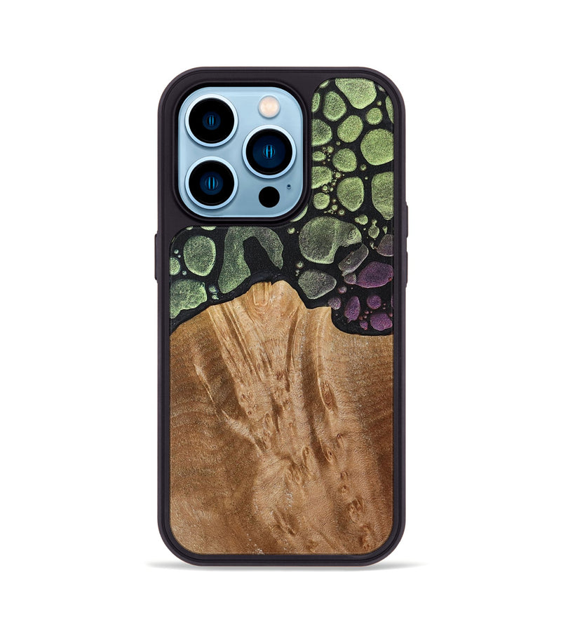 iPhone 14 Pro Wood+Resin Phone Case - Jacquelyn (Chameleon, 706633)