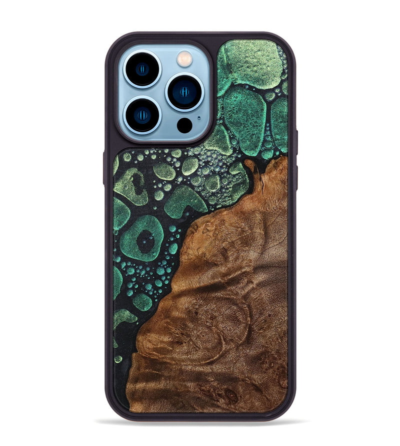 iPhone 14 Pro Max Wood+Resin Phone Case - Lora (Chameleon, 706635)