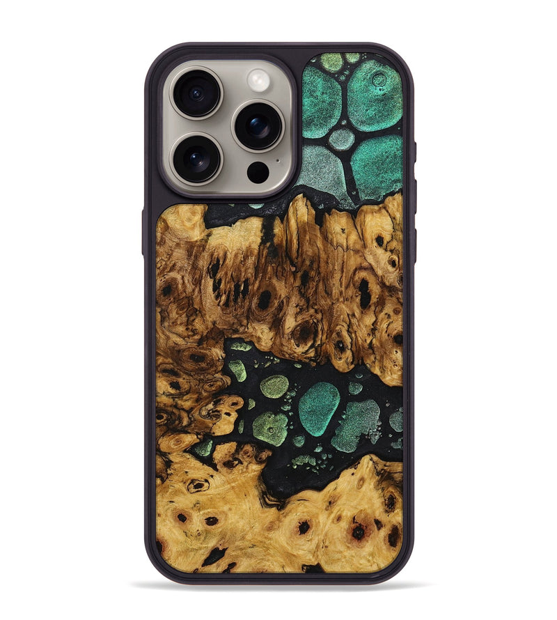 iPhone 15 Pro Max Wood+Resin Phone Case - Bridget (Chameleon, 706650)