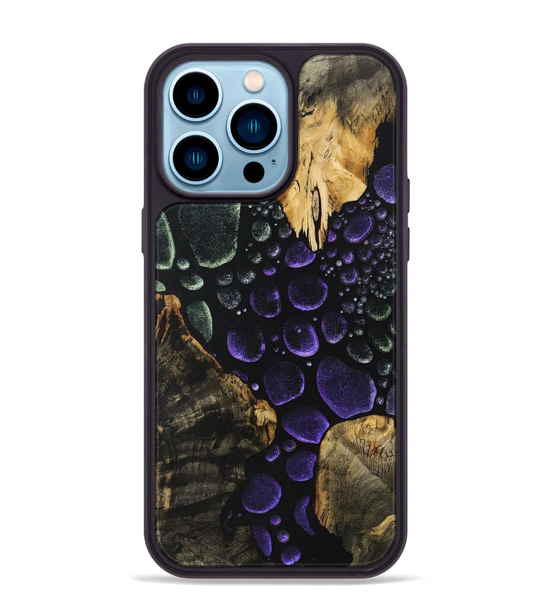 iPhone 14 Pro Max Wood+Resin Phone Case - Deloris (Chameleon, 706678)