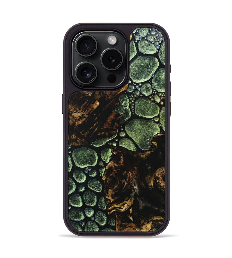 iPhone 15 Pro Wood+Resin Phone Case - Lyla (Chameleon, 706684)