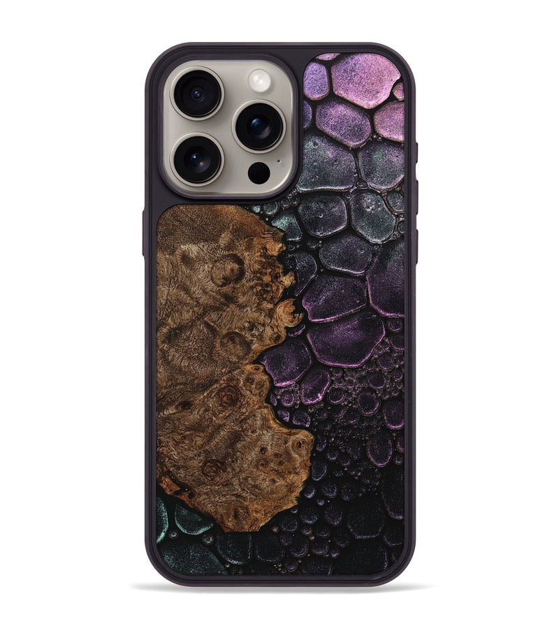 iPhone 15 Pro Max Wood+Resin Phone Case - Guadalupe (Chameleon, 706686)