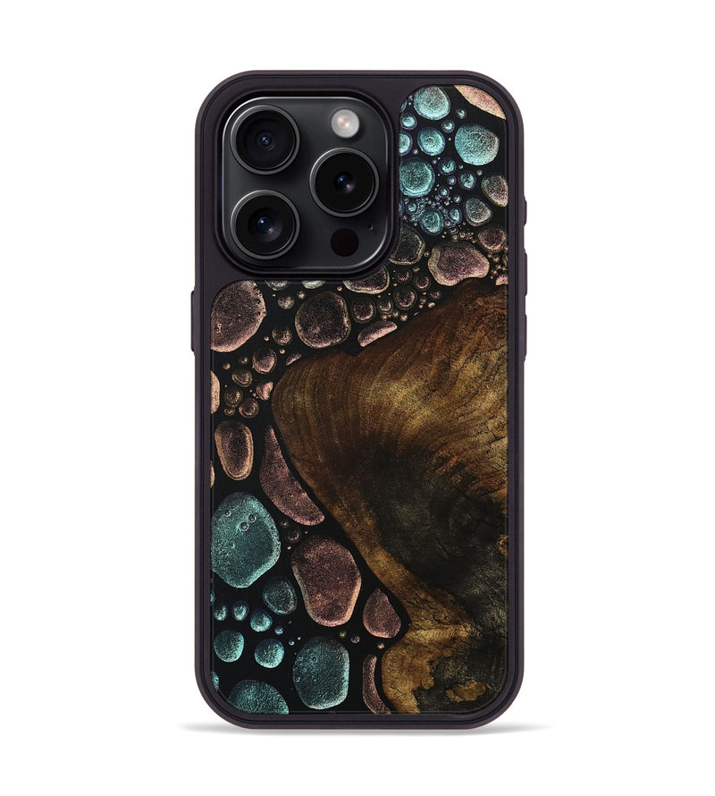 iPhone 15 Pro Wood+Resin Phone Case - Tamika (Chameleon, 706707)