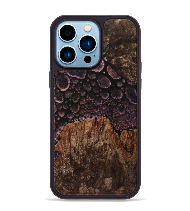 iPhone 14 Pro Max Wood+Resin Phone Case - Angelica (Chameleon, 706710)