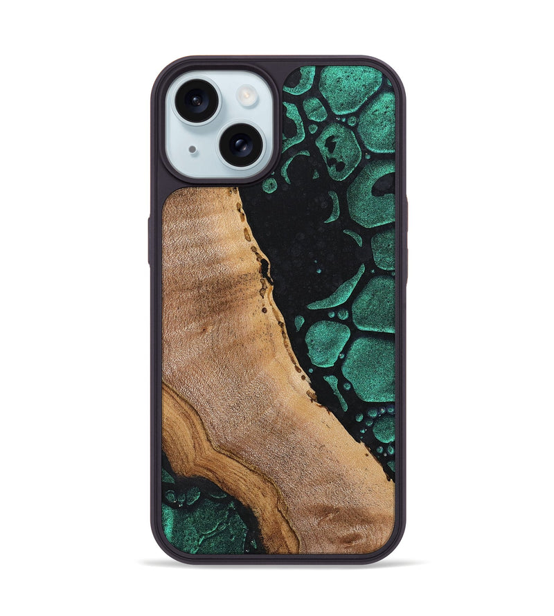 iPhone 15 Wood+Resin Phone Case - Henry (Chameleon, 706714)