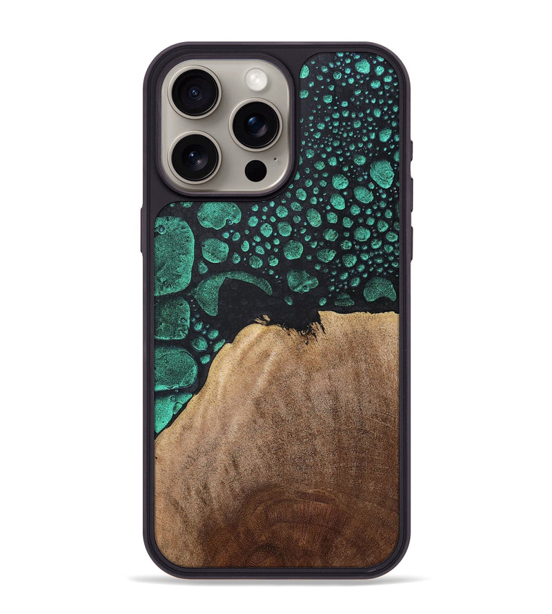 iPhone 15 Pro Max Wood+Resin Phone Case - Dick (Chameleon, 706719)