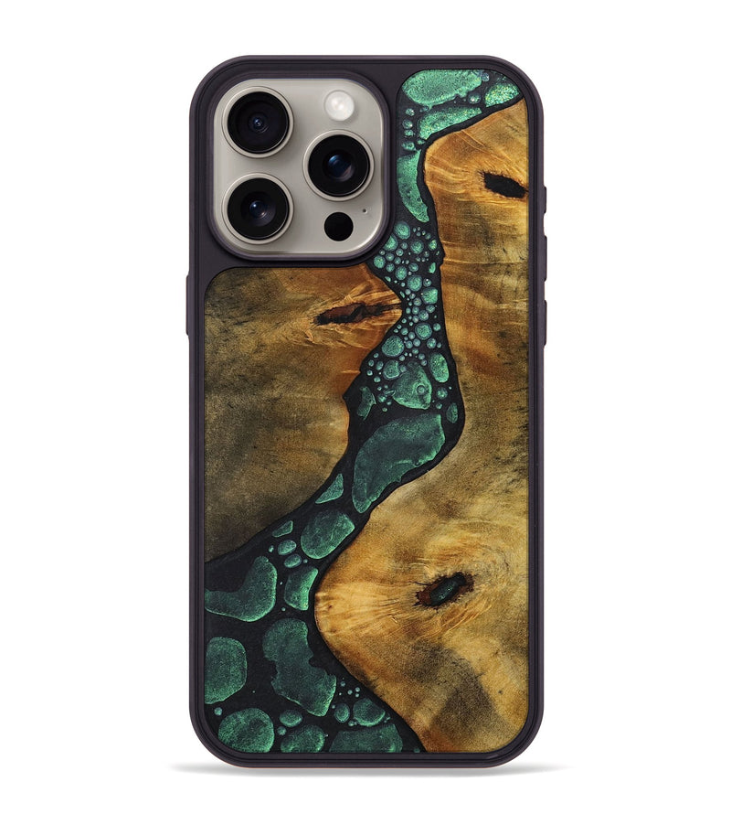 iPhone 15 Pro Max Wood+Resin Phone Case - Monica (Chameleon, 706720)