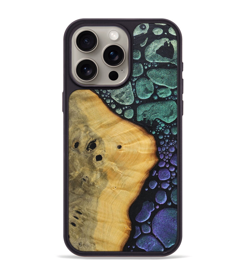 iPhone 15 Pro Max Wood+Resin Phone Case - Jeanne (Chameleon, 706721)