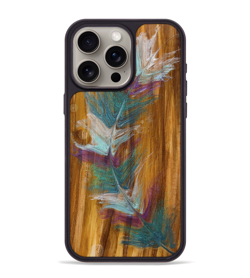 iPhone 15 Pro Max Wood+Resin Phone Case - Juliette (Feather, 707400)