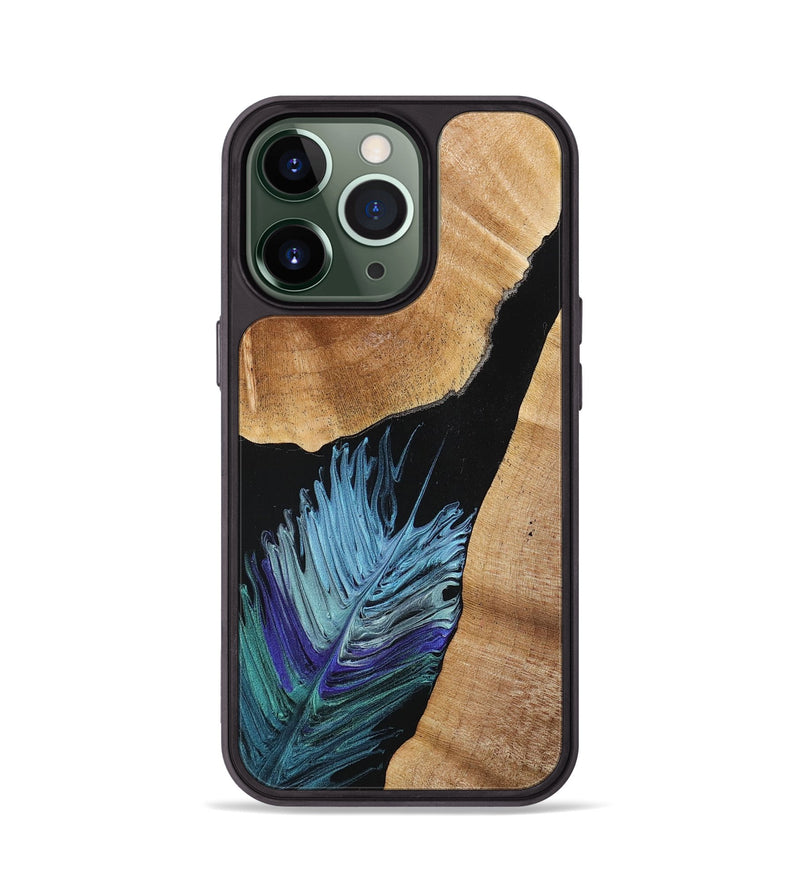 iPhone 13 Pro Wood+Resin Phone Case - Abigail (Feather, 707403)