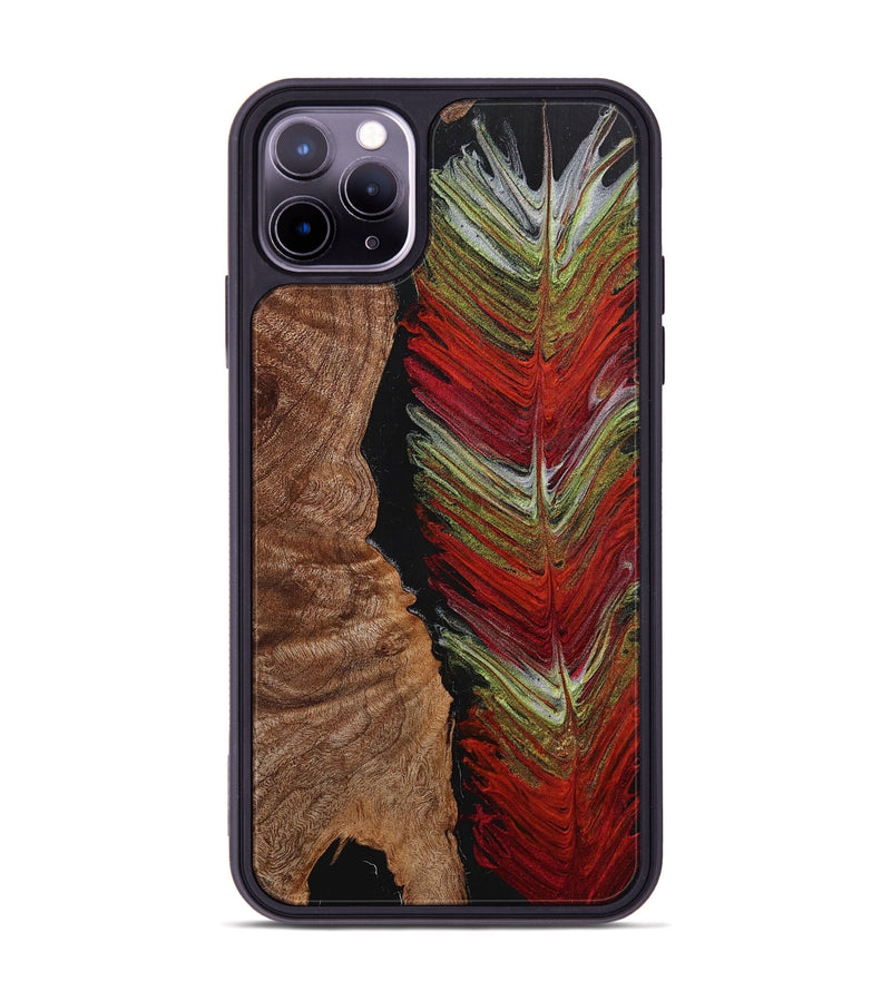 iPhone 11 Pro Max Wood+Resin Phone Case - Penny (Feather, 707404)