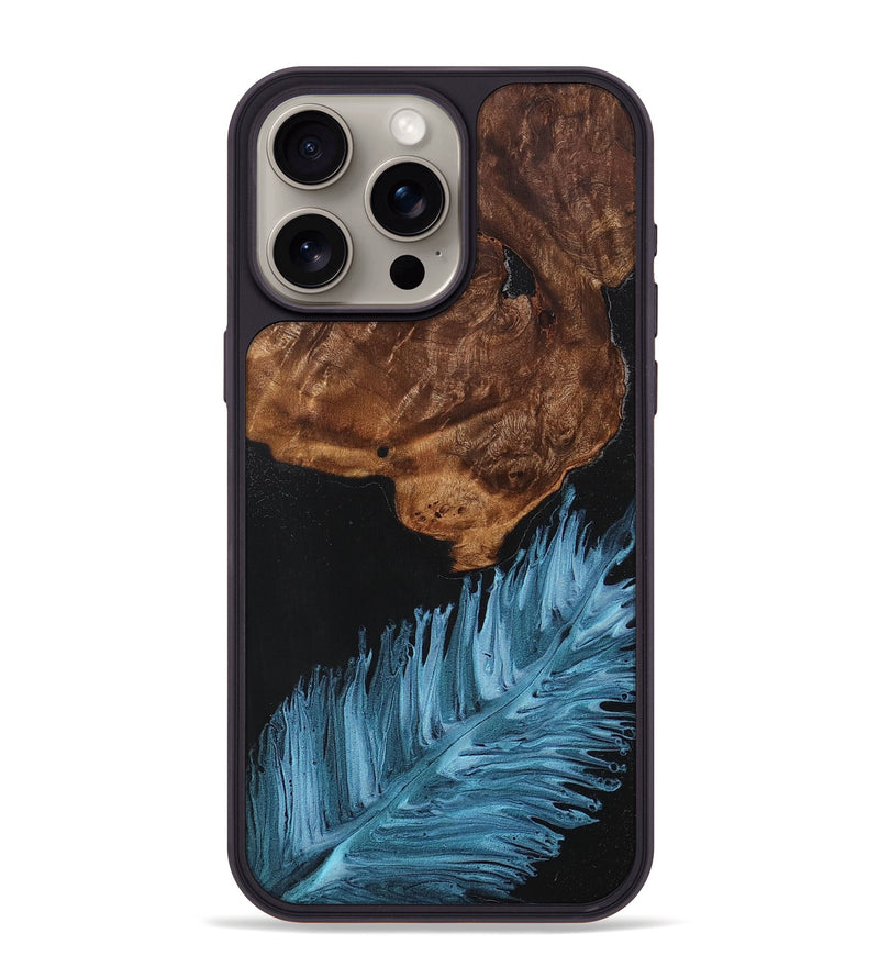 iPhone 15 Pro Max Wood+Resin Phone Case - Eva (Feather, 707406)