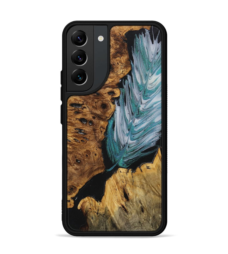 Galaxy S22 Plus Wood+Resin Phone Case - Amber (Feather, 707409)