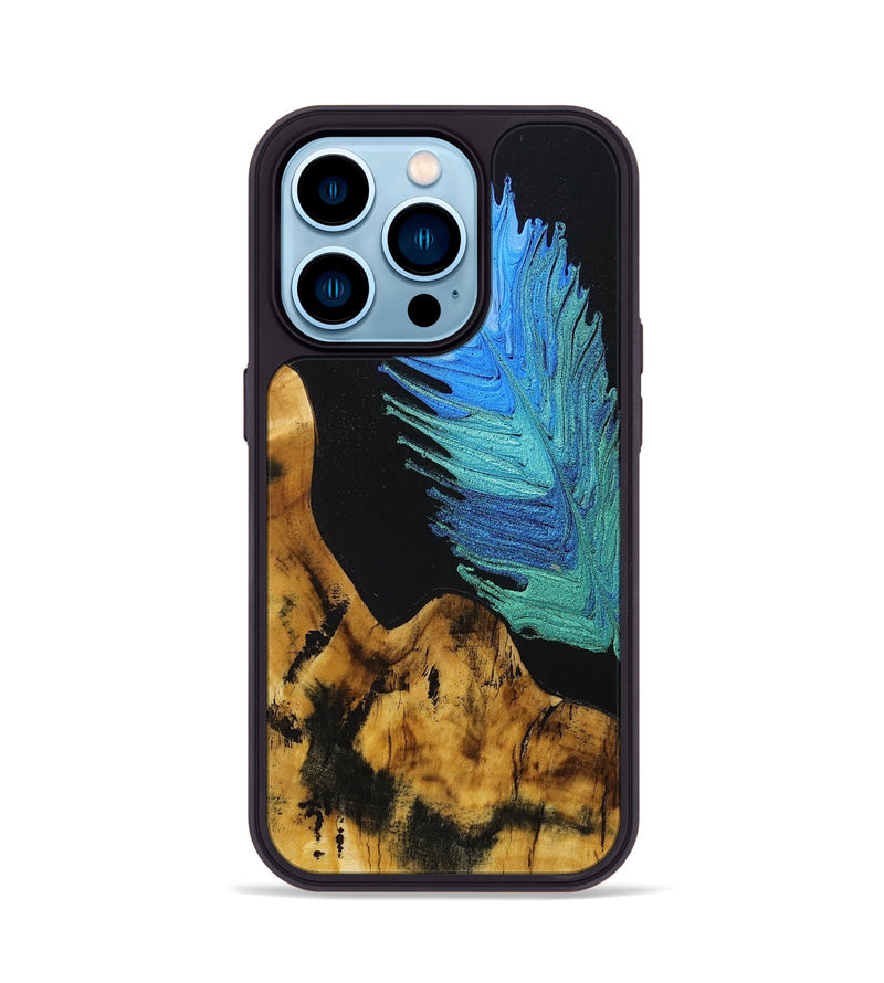 iPhone 14 Pro Wood+Resin Phone Case - Bethany (Feather, 707413)
