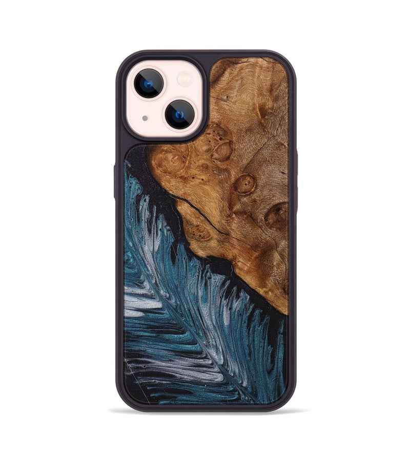 iPhone 14 Wood+Resin Phone Case - Leroy (Feather, 707415)