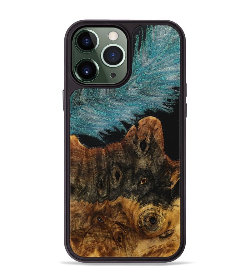 iPhone 13 Pro Max Wood+Resin Phone Case - Mike (Feather, 707419)