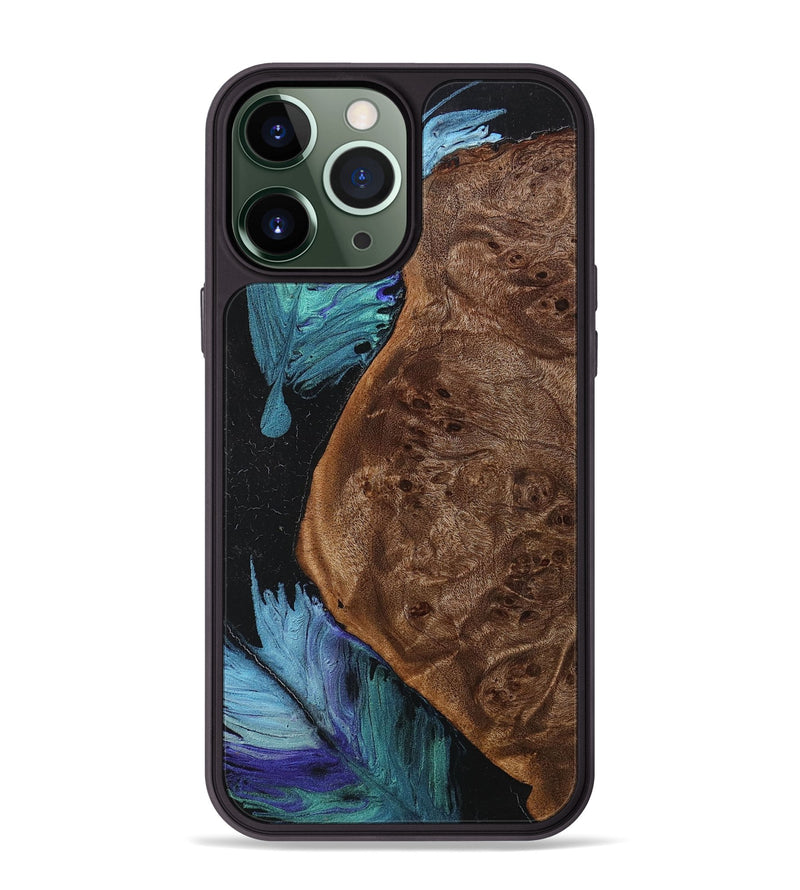 iPhone 13 Pro Max Wood+Resin Phone Case - Constance (Feather, 707428)