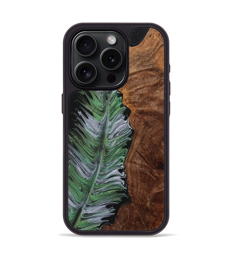 iPhone 15 Pro Wood+Resin Phone Case - Emilio (Feather, 707441)