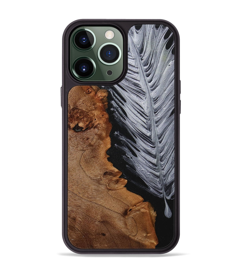 iPhone 13 Pro Max Wood+Resin Phone Case - Arlene (Feather, 707442)