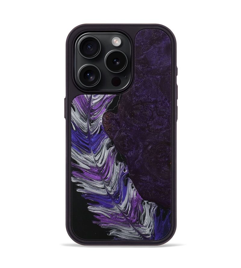 iPhone 15 Pro Wood+Resin Phone Case - Elle (Feather, 707447)