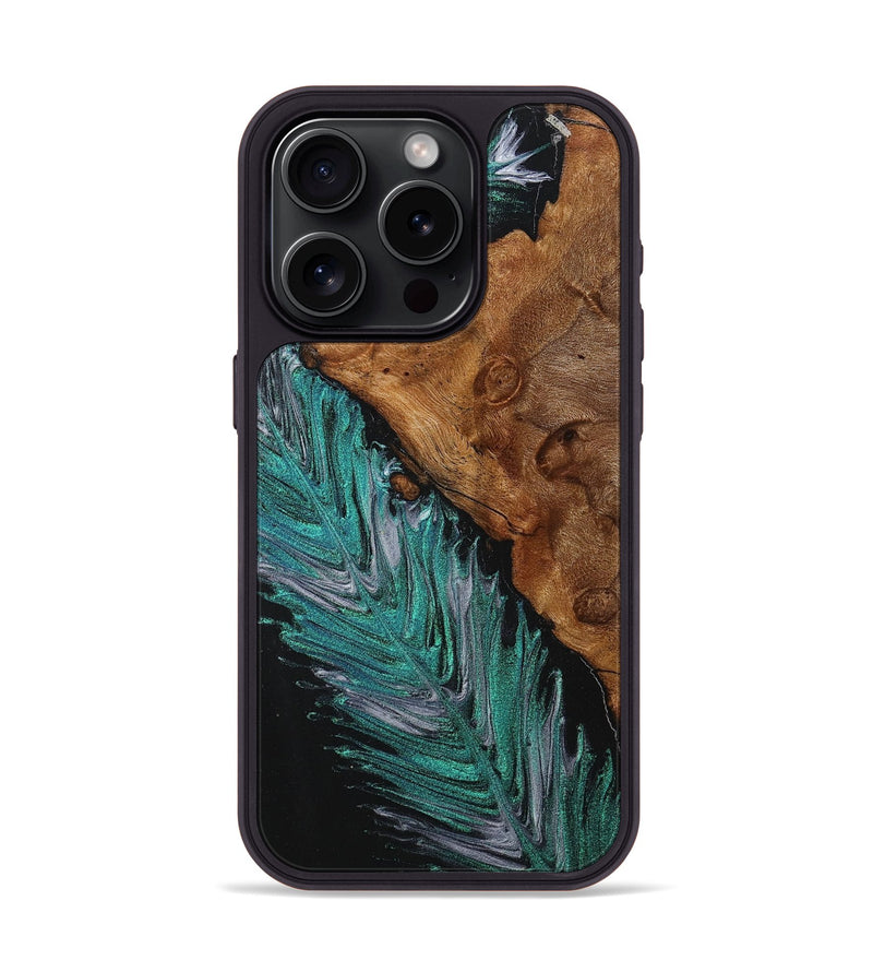 iPhone 15 Pro Wood+Resin Phone Case - Tessa (Feather, 707452)