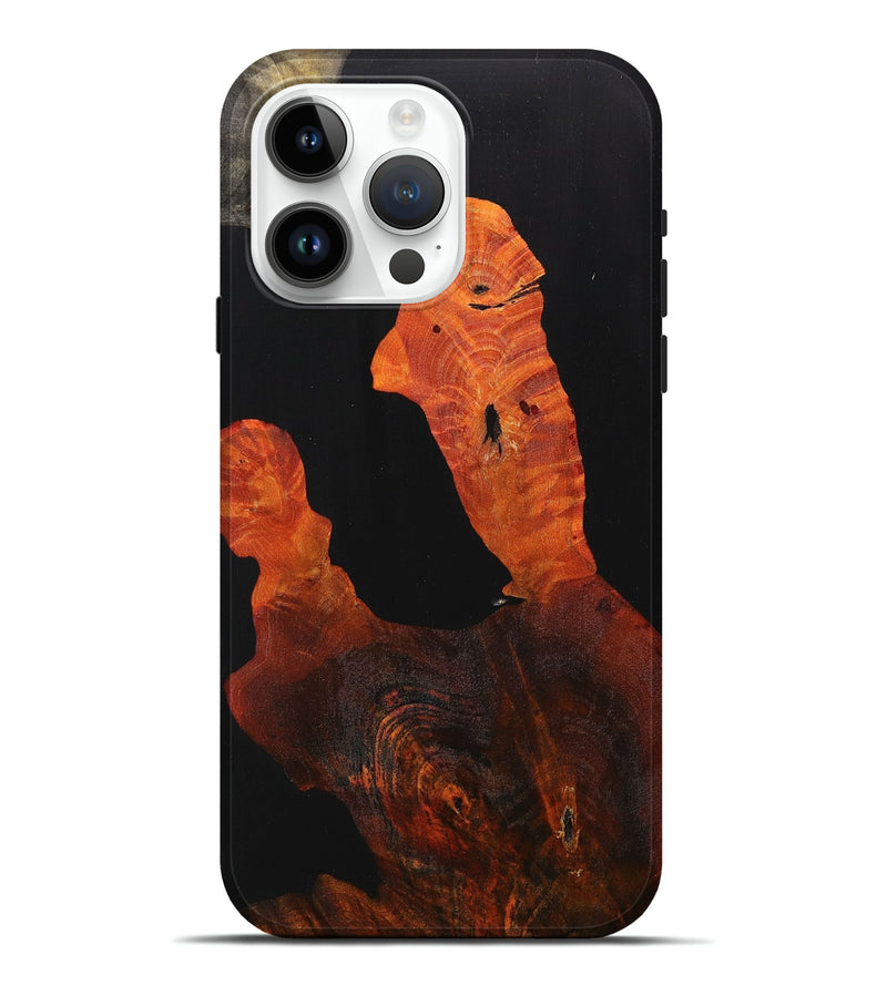 iPhone 15 Pro Max Wood+Resin Live Edge Phone Case - Carson (Pure Black, 707764)