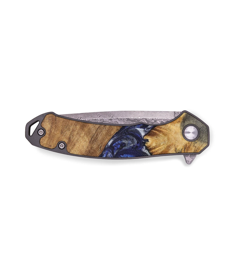 EDC Wood+Resin Pocket Knife - Sasha (Blue, 709117)