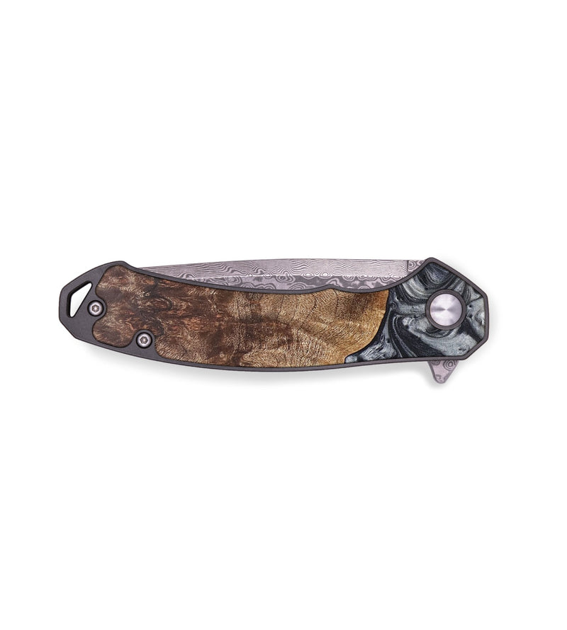 EDC Wood+Resin Pocket Knife - Amora (Black & White, 709128)