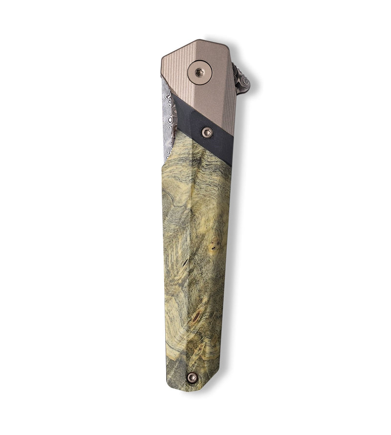 Live Edge Wood+Resin Pocket Knife - Mario (Wood Burl, 709394)