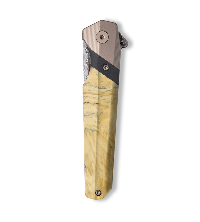 Live Edge Wood+Resin Pocket Knife - Lia (Wood Burl, 709395)