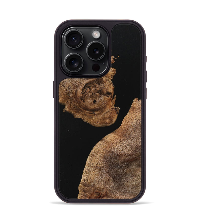 iPhone 15 Pro Wood+Resin Phone Case - Jude (Pure Black, 710270)