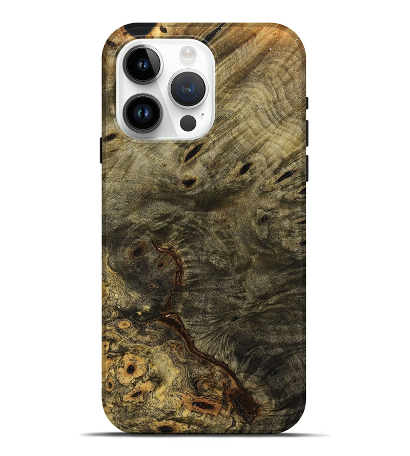 iPhone 15 Pro Max Wood+Resin Live Edge Phone Case - Gene (Wood Burl, 710467)