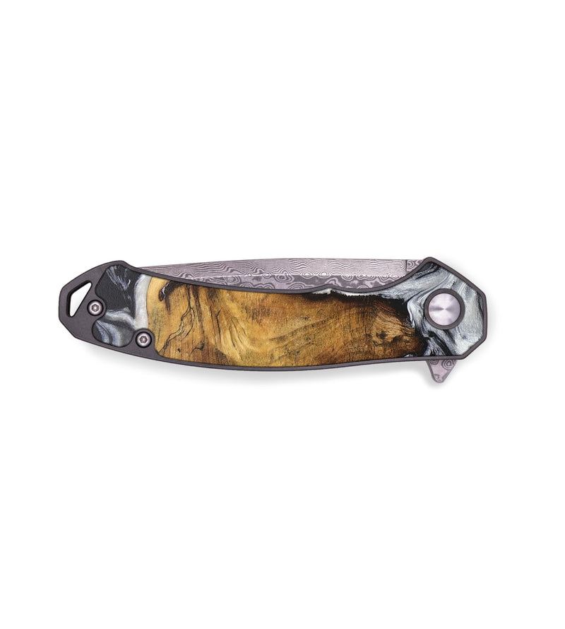 EDC Wood+Resin Pocket Knife - Jami (Black & White, 711208)