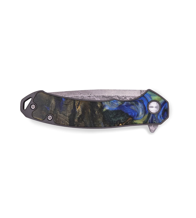 EDC Wood+Resin Pocket Knife - Cecelia (Blue, 711525)