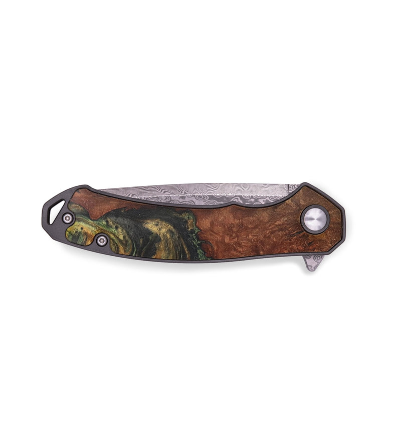 EDC Wood+Resin Pocket Knife - Lynda (Green, 713236)