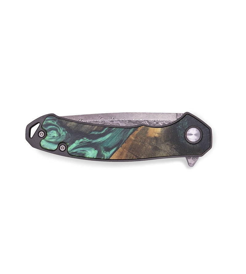EDC Wood+Resin Pocket Knife - Bethany (Green, 713247)