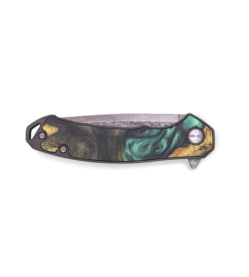 EDC Wood+Resin Pocket Knife - Gladys (Green, 713248)
