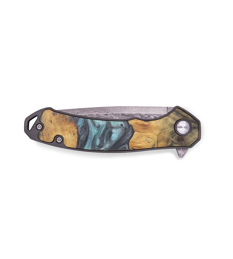 EDC Wood+Resin Pocket Knife - Zachariah (Green, 713259)