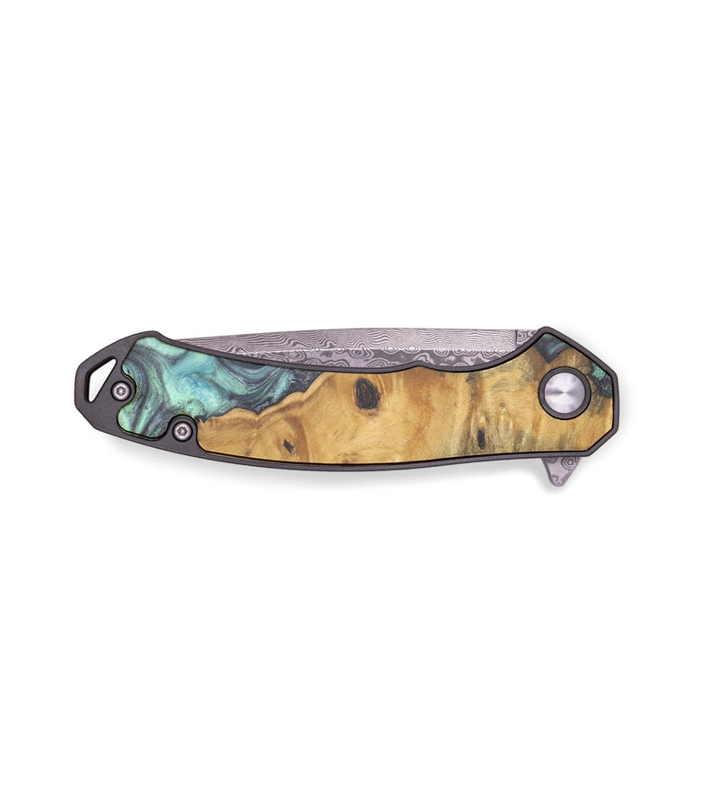 EDC Wood+Resin Pocket Knife - Maliyah (Green, 713267)