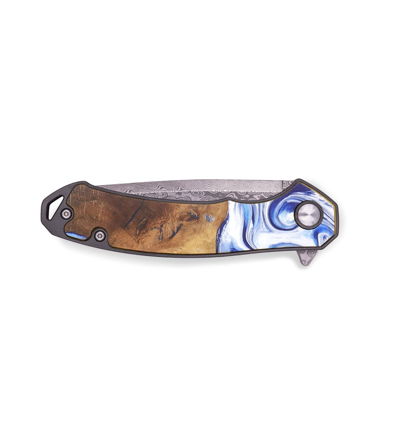 EDC Wood+Resin Pocket Knife - Preston (Blue, 713541)