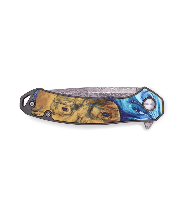 EDC Wood+Resin Pocket Knife - Christie (Blue, 713543)