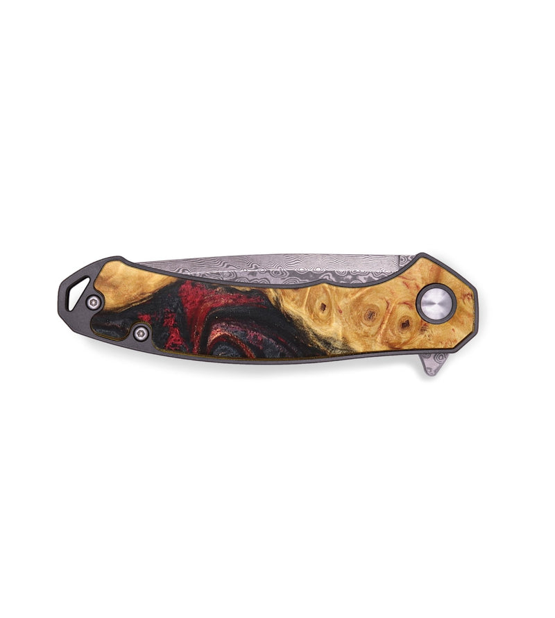EDC Wood+Resin Pocket Knife - Moises (Red, 713553)