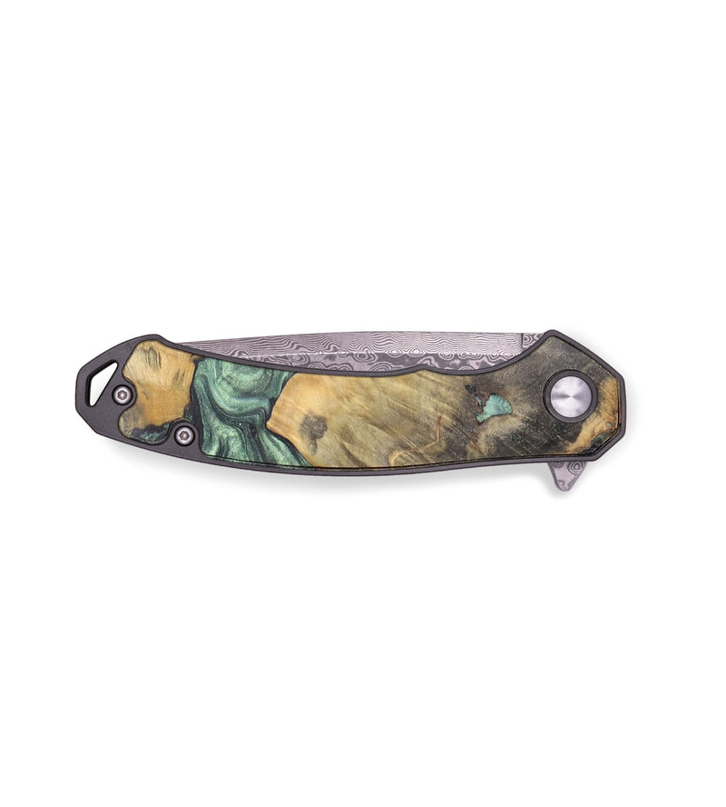 EDC Wood+Resin Pocket Knife - Donnie (Green, 714928)